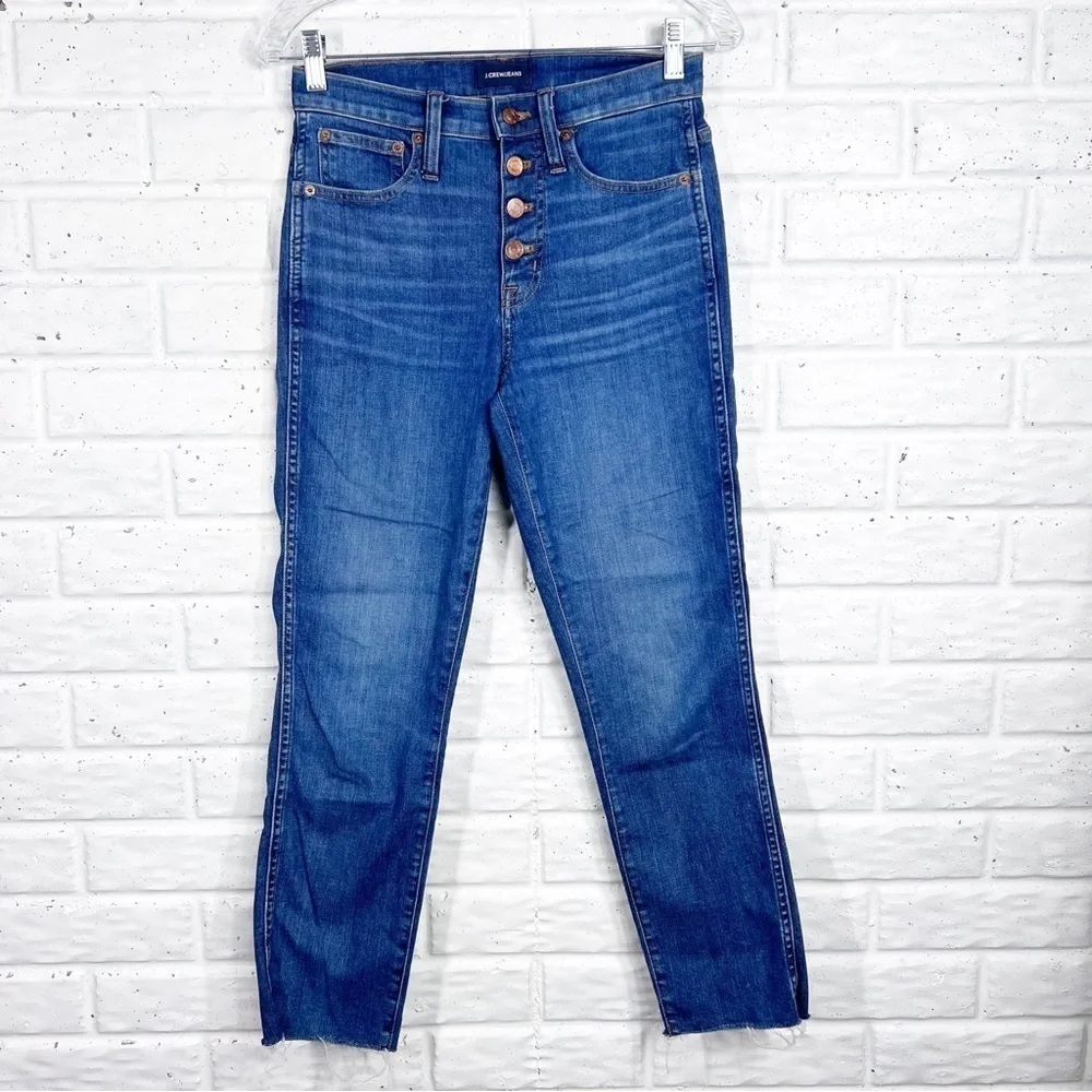JCREW Vintage Straight Leg Jeans button fly raw hem
